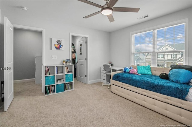 5113 Boxcut Ln, Hope Mills, NC 28348 - bedroom with baseboards, carpet, and ceiling fan