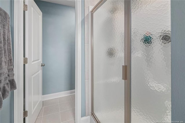 5113 Boxcut Ln, Hope Mills, NC 28348 - full bathroom with a shower stall, tile patterned floors, and baseboards