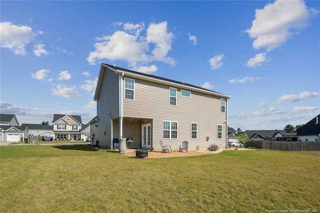 5113 Boxcut Ln, Hope Mills, NC 28348 - back of house with a fire pit