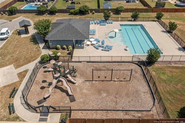 5113 Boxcut Ln, Hope Mills, NC 28348 - drone / aerial view of a pool area