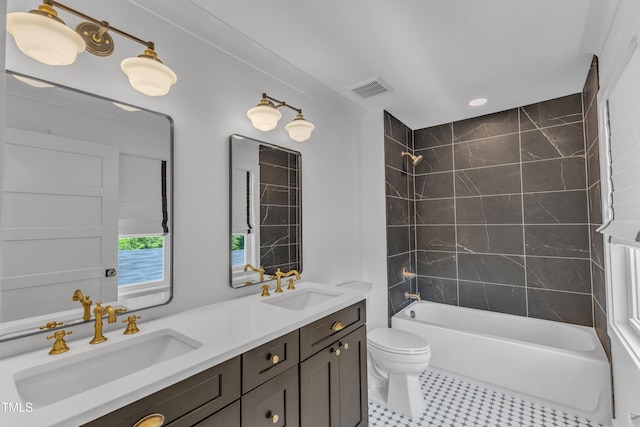 801 N Elm St, Durham, NC 27701 - full bath with a sink, bathtub / shower combination, toilet, and double vanity