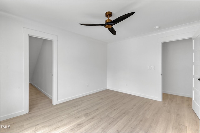 801 N Elm St, Durham, NC 27701 - unfurnished room featuring ceiling fan, baseboards, and light wood-type flooring