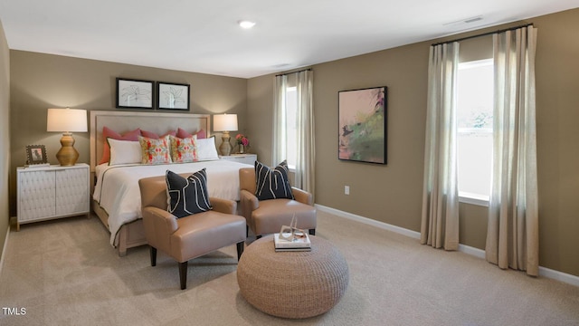 196 Ethel Ln, Angier, NC 27501 - bedroom with baseboards, visible vents, and light colored carpet