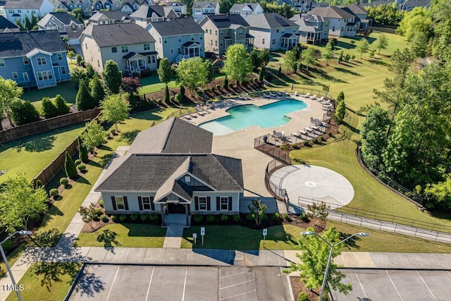 105 Blue Prince Trl, Holly Springs, NC 27540 - aerial view of residential area featuring a pool