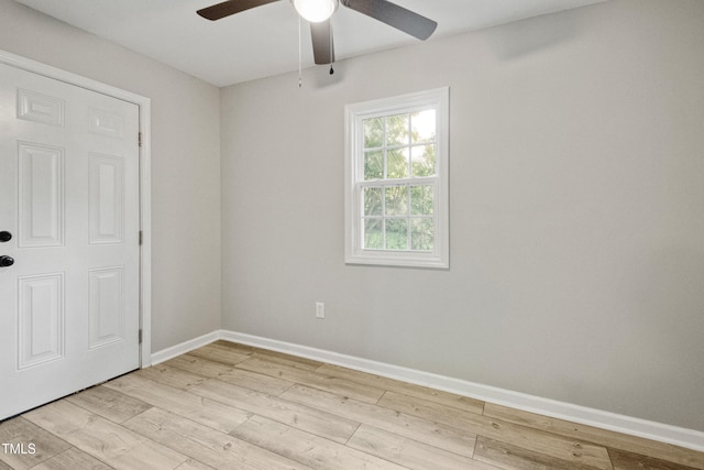 226 S Windsor Dr, Fayetteville, NC 28301 - empty room with a ceiling fan, baseboards, and light wood-type flooring