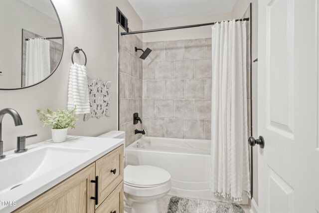 226 S Windsor Dr, Fayetteville, NC 28301 - full bath featuring vanity, toilet, tile patterned flooring, and shower / tub combo