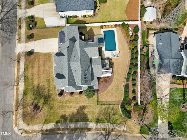 bird's eye view of a pool area