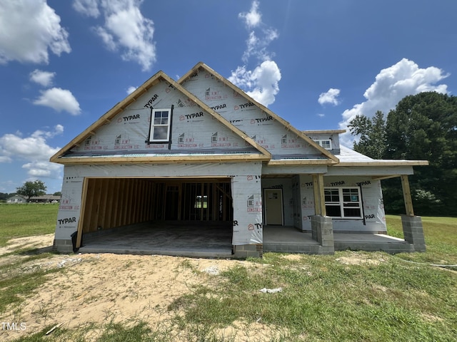 3725 Huntcliff Dr, La Grange, NC 28551 - property in mid-construction with a porch, driveway, a garage, and a front yard