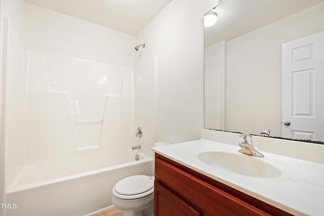 3223 Polite Ln, Raleigh, NC 27610 - bathroom with toilet, vanity, and shower / bathtub combination