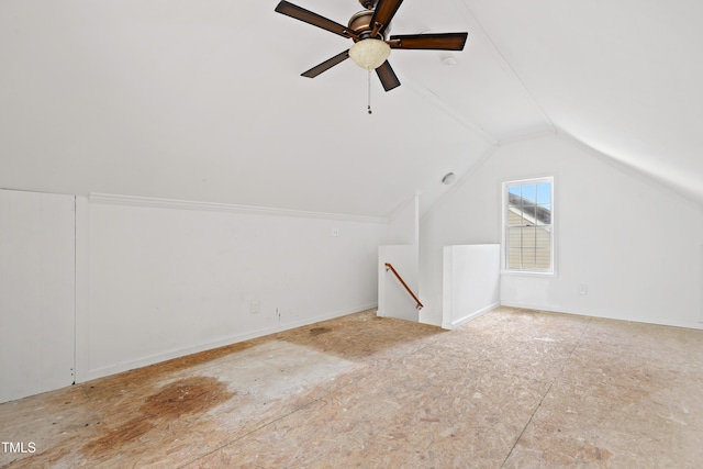 3223 Polite Ln, Raleigh, NC 27610 - additional living space featuring lofted ceiling and a ceiling fan