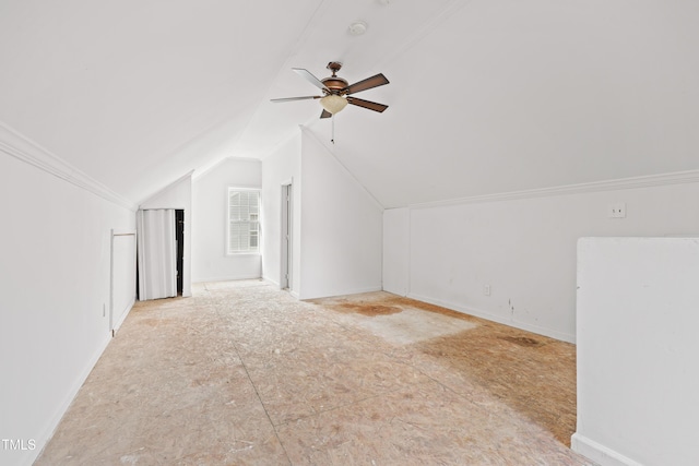 3223 Polite Ln, Raleigh, NC 27610 - additional living space featuring ceiling fan, lofted ceiling, and baseboards