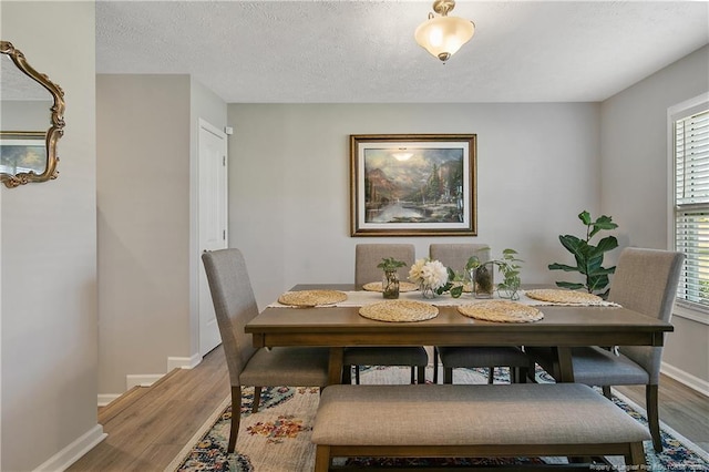 4631 Cedar Pass Dr, Hope Mills, NC 28348 - dining room featuring baseboards, a textured ceiling, wood finished floors, and a healthy amount of sunlight