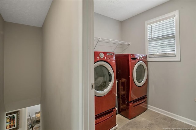 4631 Cedar Pass Dr, Hope Mills, NC 28348 - clothes washing area featuring separate washer and dryer, laundry area, and baseboards