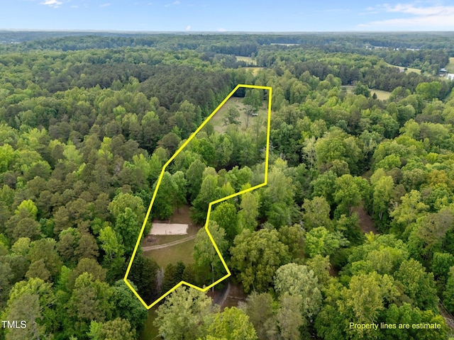 aerial view with a forest view