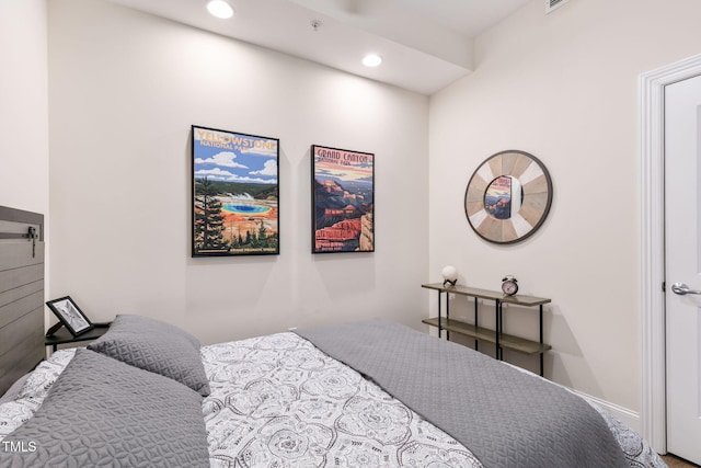 bedroom featuring recessed lighting
