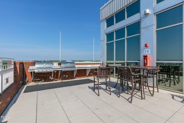 view of patio / terrace with a grill