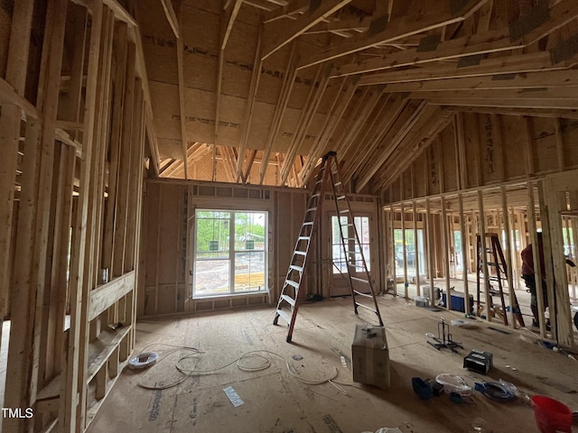misc room featuring vaulted ceiling