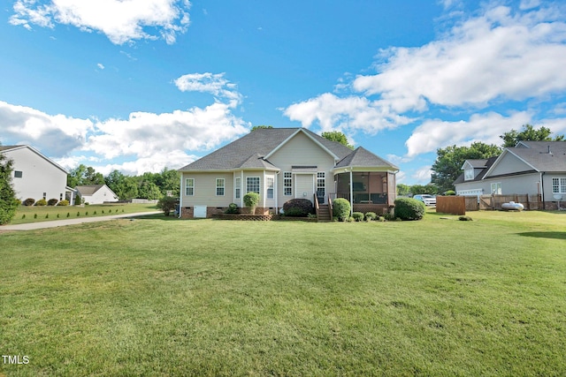 95 Live Oak Dr, Louisburg, NC 27549 - view of front of property featuring a sunroom, crawl space, and a shingled roof