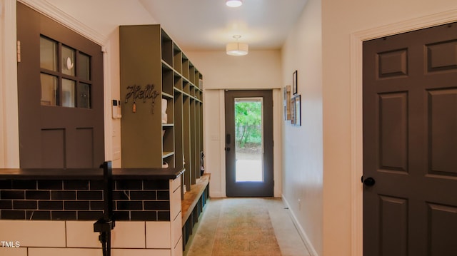mudroom featuring baseboards