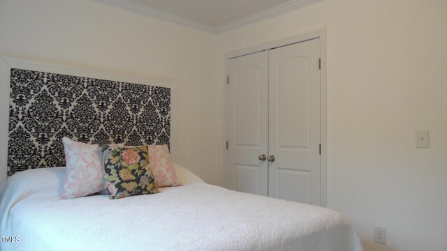 106 N Duelling Oaks Dr, Chapel Hill, NC 27517 - bedroom with a closet and ornamental molding