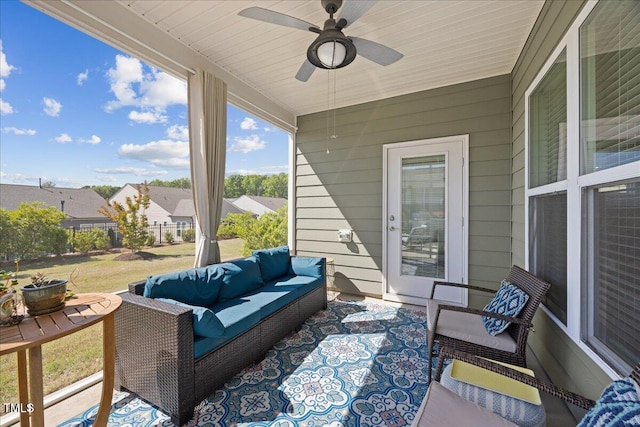 1533 Santa Lucia St, Wake Forest, NC 27587 - view of patio featuring outdoor lounge area and a ceiling fan