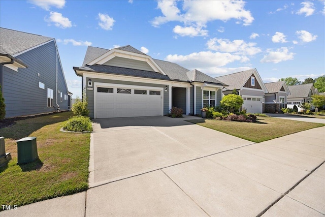 1533 Santa Lucia St, Wake Forest, NC 27587 - view of front facade featuring driveway, an attached garage, a front yard, and roof with shingles