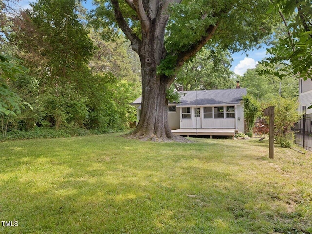 view of yard with fence