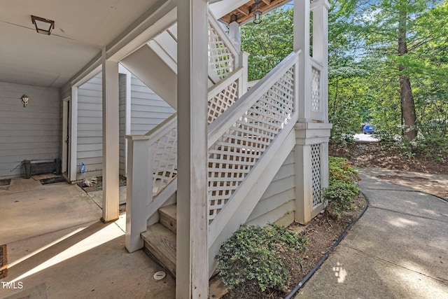 view of patio / terrace with stairs
