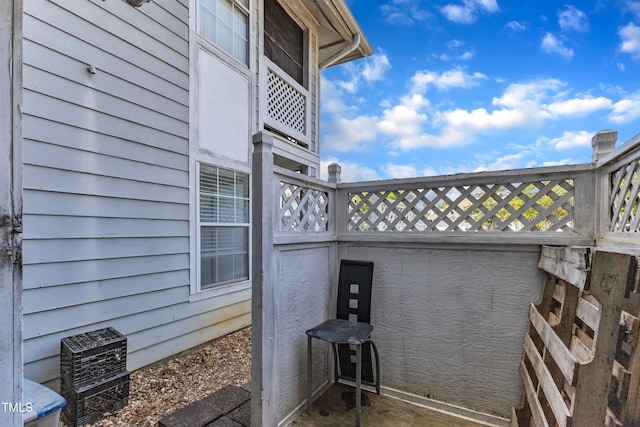 view of patio featuring fence