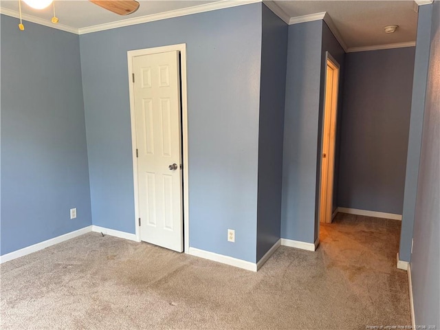 921 Pickard Rd, Sanford, NC 27330 - unfurnished bedroom with carpet floors, crown molding, and baseboards