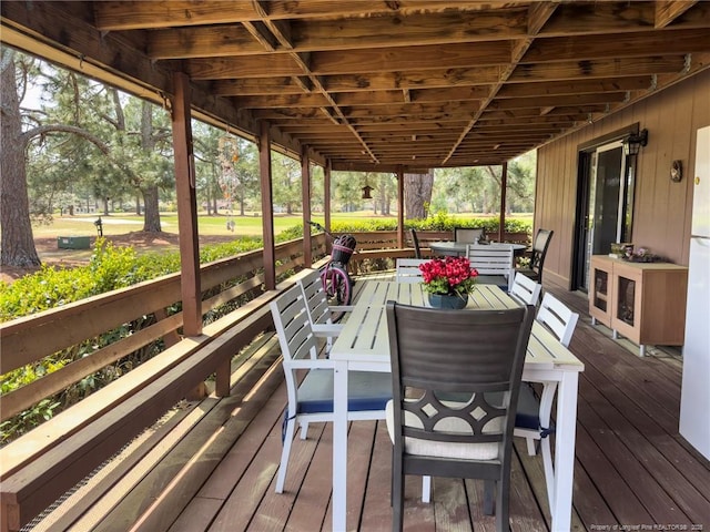 6739 Irongate Dr Unit B, Fayetteville, NC 28306 - wooden deck with outdoor dining area