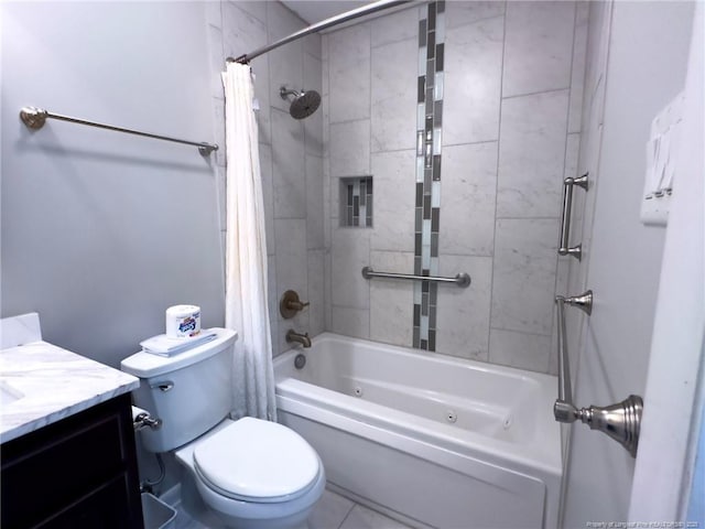 6739 Irongate Dr Unit B, Fayetteville, NC 28306 - bathroom with vanity, shower / bath combo with shower curtain, and toilet