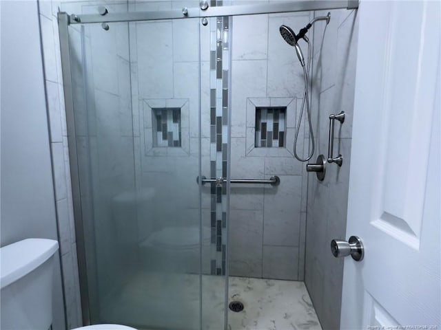 6739 Irongate Dr Unit B, Fayetteville, NC 28306 - bathroom featuring toilet and a shower stall