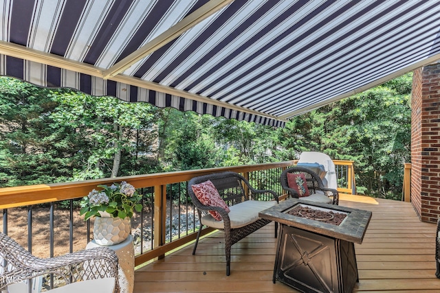 111 Ferncroft Ct, Cary, NC 27519 - wooden terrace featuring an outdoor fire pit