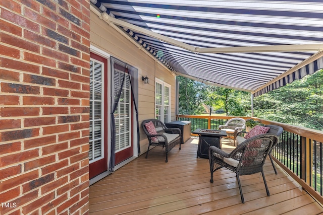 111 Ferncroft Ct, Cary, NC 27519 - wooden deck featuring an outdoor living space with a fire pit