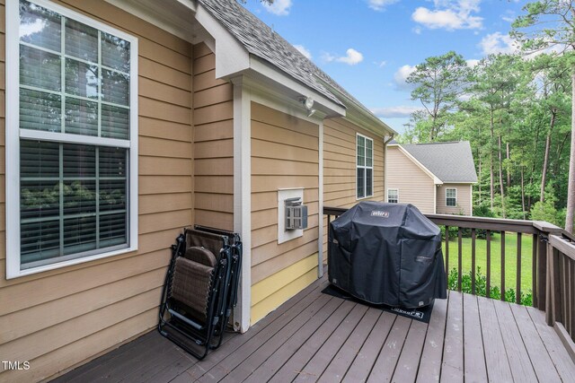 200 Heather Brook Cir, Spring Lake, NC 28390 - wooden deck with grilling area