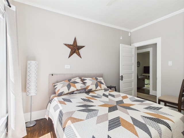 3609 Creekridge Country Rd, Randleman, NC 27317 - bedroom with crown molding, baseboards, and wood finished floors