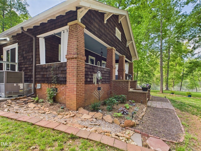 3609 Creekridge Country Rd, Randleman, NC 27317 - view of side of home with brick siding and a porch