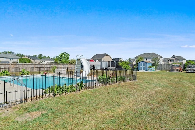 6628 Carriage Crossing Rd, Hope Mills, NC 28348 - view of pool featuring a residential view, fence, and a water slide