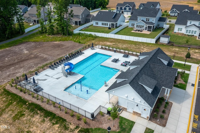 228 Shingle Oak Rd, Wake Forest, NC 27587 - aerial perspective of suburban area featuring a pool area