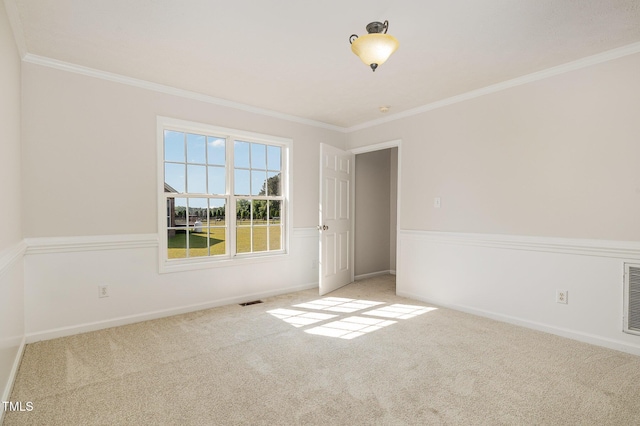 2919 Hayfield Rd, Wade, NC 28395 - empty room with crown molding, carpet flooring, baseboards, and visible vents