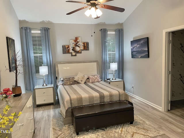 1944 Castle Pines Dr, Raleigh, NC 27604 - bedroom with light wood finished floors, baseboards, and a ceiling fan