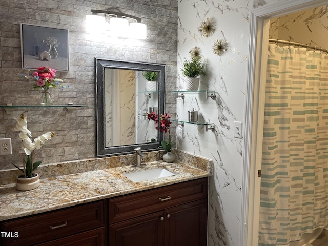 1944 Castle Pines Dr, Raleigh, NC 27604 - bathroom featuring vanity and a shower with curtain