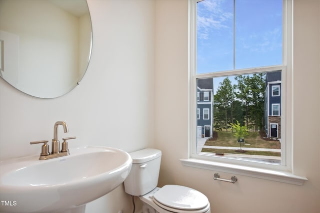 half bathroom featuring toilet and a sink