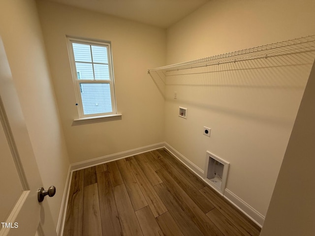 1024 Channel Drop, Zebulon, NC 27597 - laundry room with electric dryer hookup, washer hookup, and dark wood-style flooring