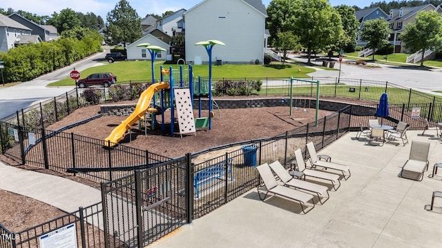 community play area featuring a residential view