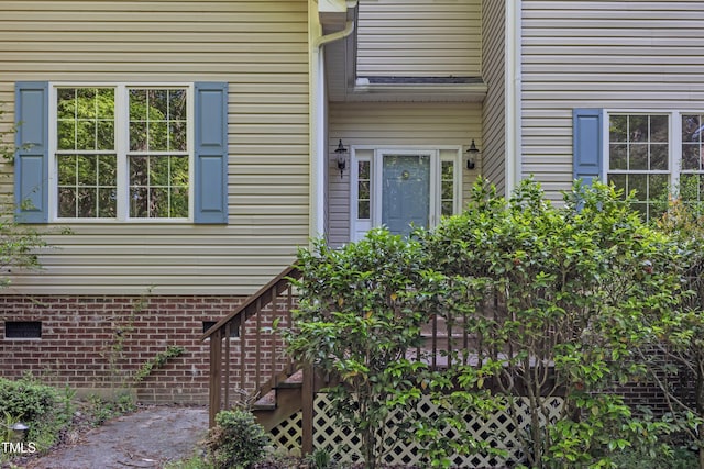 view of exterior entry