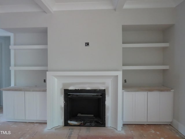 details with built in shelves