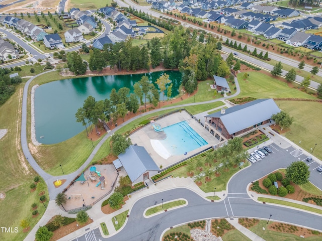 1920 Bright Kannon Way, Wendell, NC 27591 - aerial overview of property's location featuring a nearby body of water and a pool area