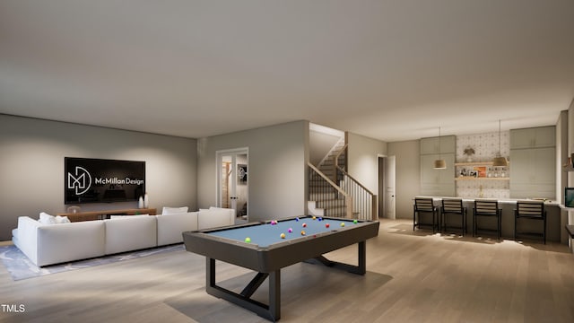404 Shinleaf Pond Trl, Raleigh, NC 27614 - game room with light wood-type flooring and billiards table
